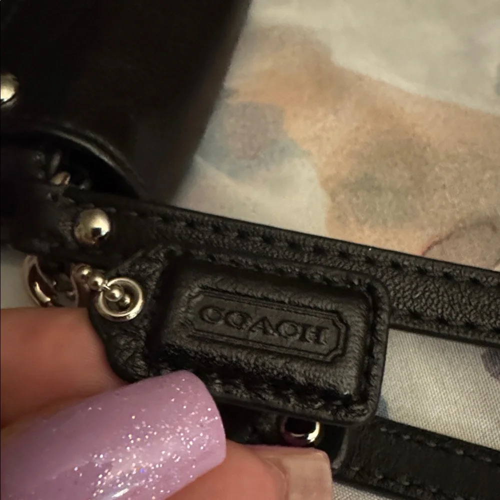 Coach Black Leather Wallet Wristlet XL